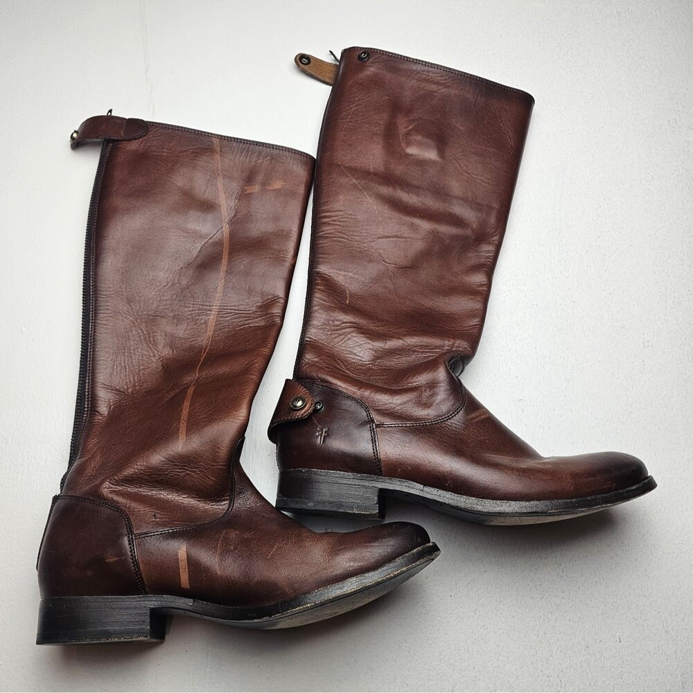 Frye Y2K Tall Brown Leather Riding Boots Size 7.5B